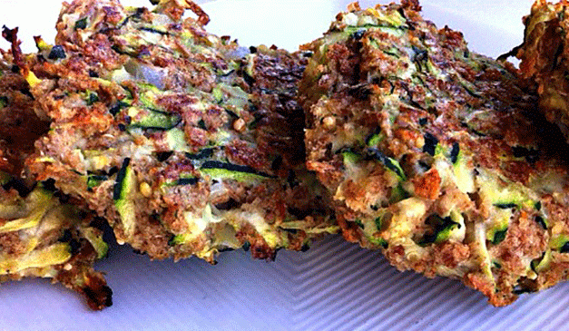Crunchy Zucchini Fritters with Avocado Dill Dip