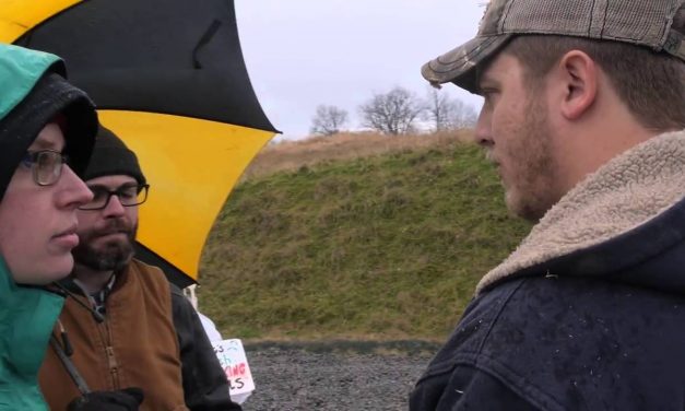 Fracktivists attacked by bully throwing racial slurs & worse, but then watch what happens (Sweet Justice!)