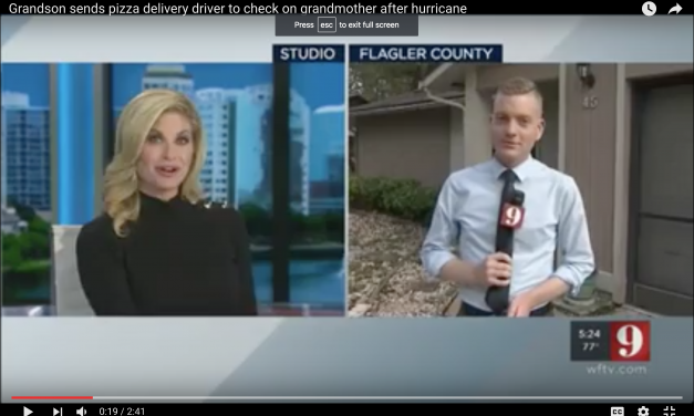 Grandson sends pizza delivery driver to check on grandmother in Florida after Hurricane Matthew