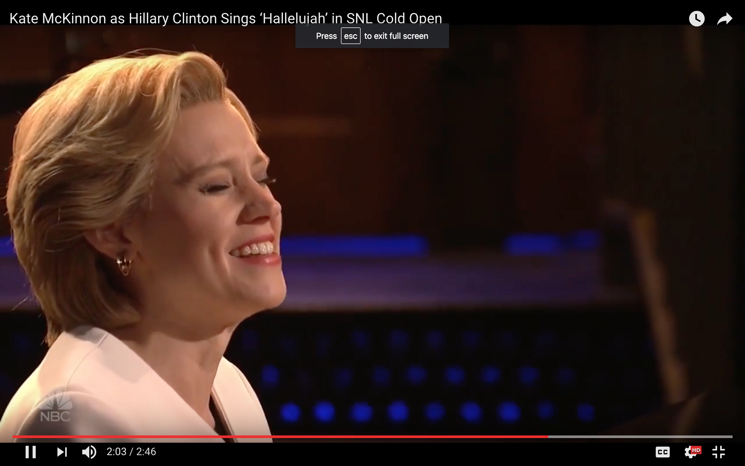 SNL: Kate McKinnon as Hillary Clinton Sings ‘Hallelujah’ Live