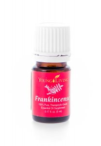 Winneconne, WI - 19 February 2015: Bottle of Young Living Frankincense essential oil supplement.