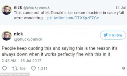 McDonald’s worker shares disgusting photo of what came out of the ice cream machine