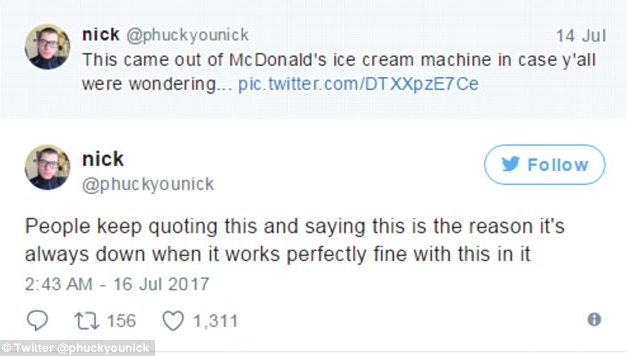 McDonald’s worker shares disgusting photo of what came out of the ice cream machine