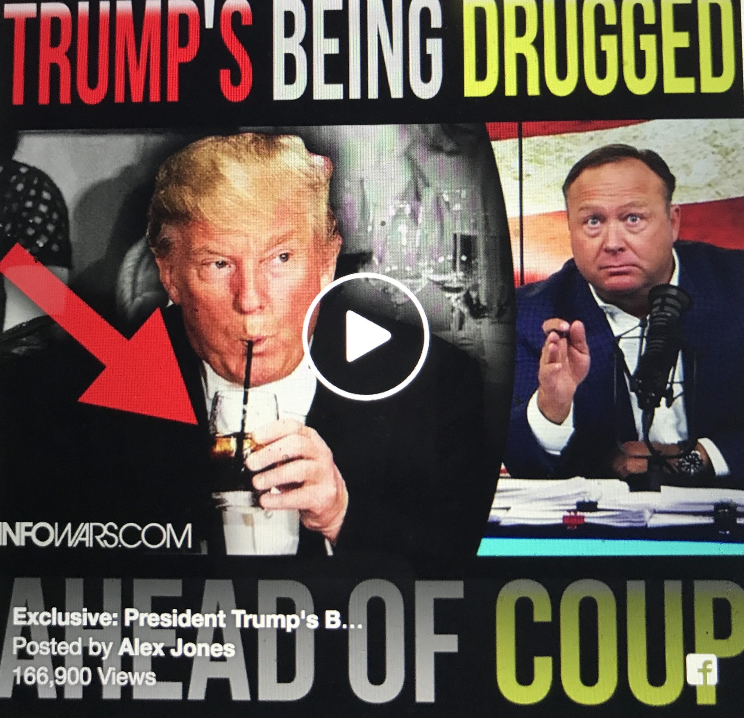 Alex Jones says Trump being drugged before the coup d’etat (VIDEO)