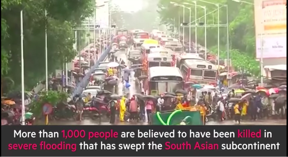 South Asia flooding leaves more than 1,000 dead (Video)
