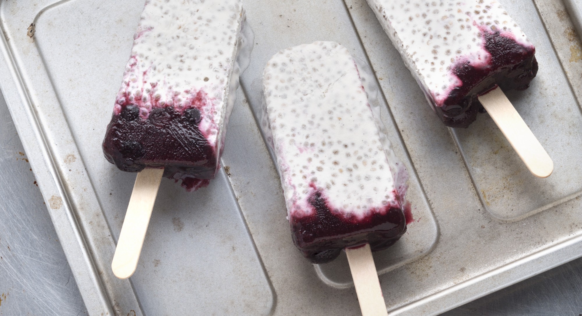 Delicious balsamic-blueberry chia popsicles for summer