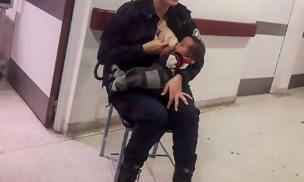 Police officer breastfeeds malnourished baby while on duty at hospital