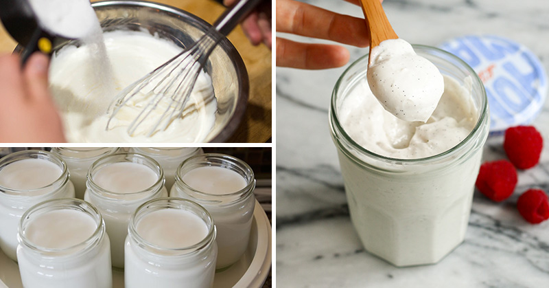 Sweet, smooth, and thick homemade coconut yogurt