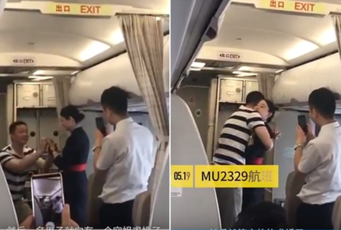 Flight attendant fired after mid-air proposal