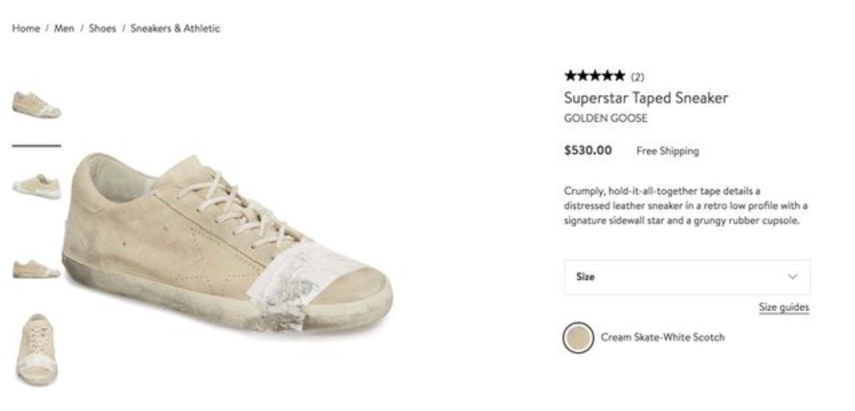 Nordstrom’s $530 dirty, taped-up sneakers sell out despite consumer outcry