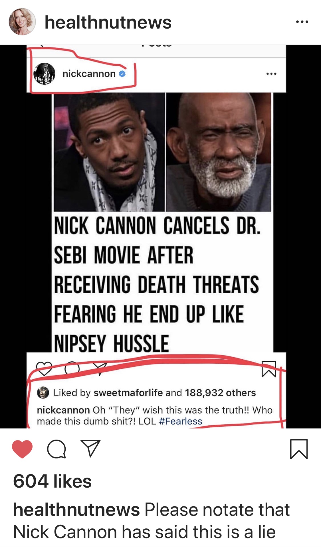 Nick Cannon Responds To Death Threats Reports Over Dr. Sebi Documentary