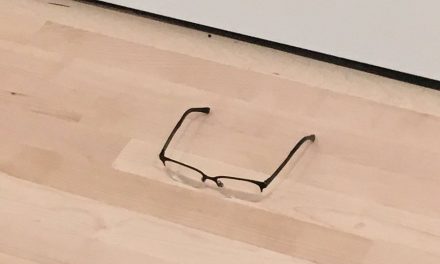 A pair of glasses were left on the floor at a museum and everyone mistook it for art