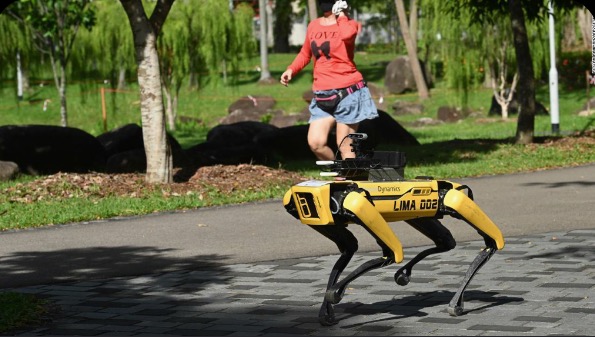 CNN: Scary Robot Dogs Being Deployed to Keep People Away From Each Other with Social Distancing in Singapore
