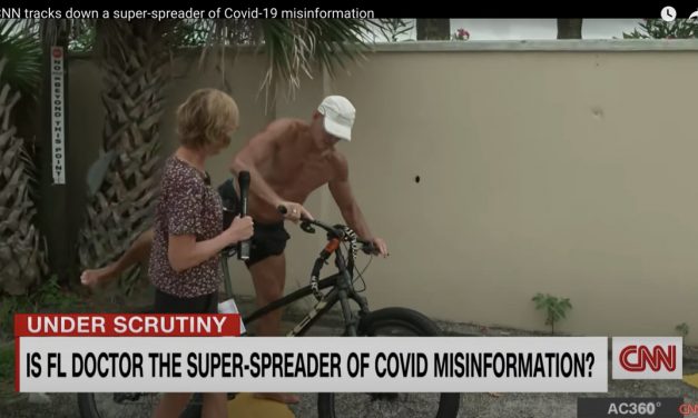 Dr M*rcola is hunted down by CNN (Anderson Cooper’s words!) on his bicycle!!